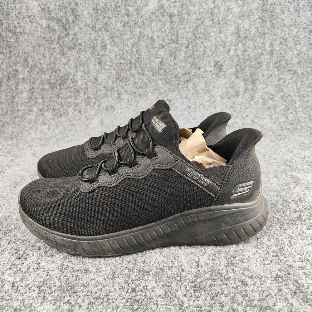 Skechers Shoes Womens Size 7.5 Black Mesh Slip On Walking Sneakers SN 117500W